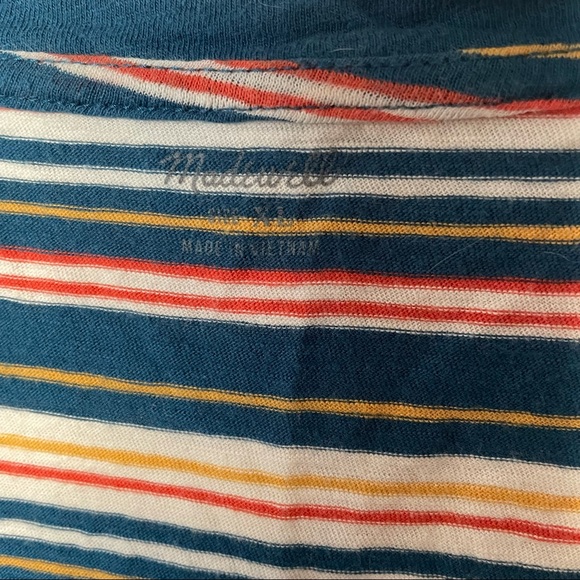 💜 3/25 Madewell Frisbee Striped V-Neck Tee XL - Picture 4 of 7